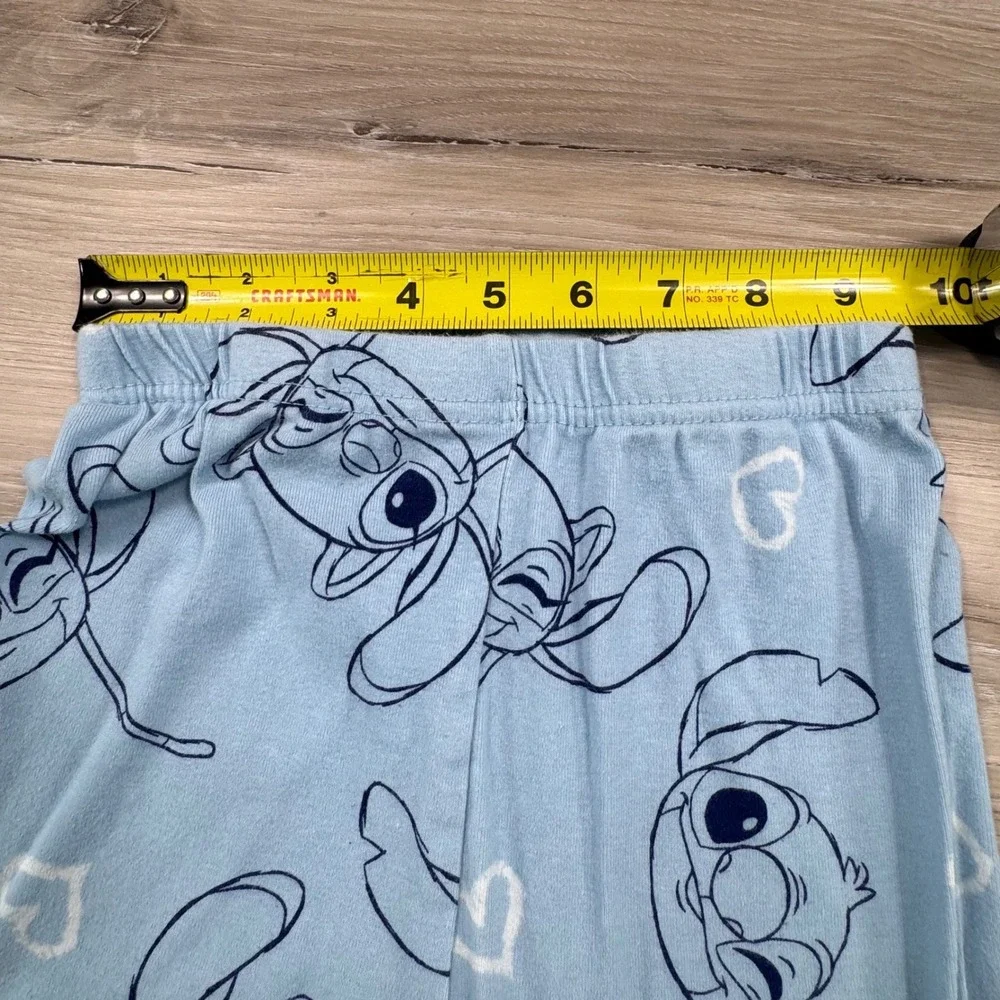 Disney Stitch and Angel‎ Blue Cotton Long Sleeve Pajama Set Girls Size 8